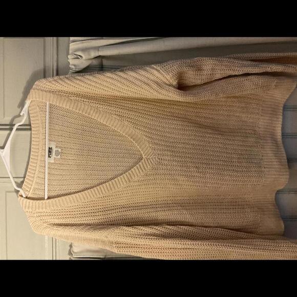 Pink Victorias Secret Open Knit Oversized Cotton Sweater Size Large - Picture 2 of 7